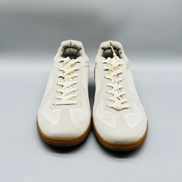 Rothy's Shoes Men 11.5 Ivory Knit Sneaker RS01 Lace Up Low Top Gum Sole Recycled - Picture 2 of 12
